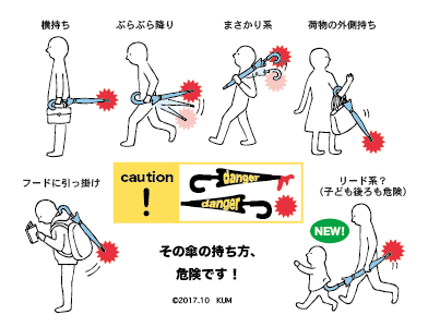 Việc cầm ô một cách tùy tiện có thể gây ra những tai nạn không đáng có